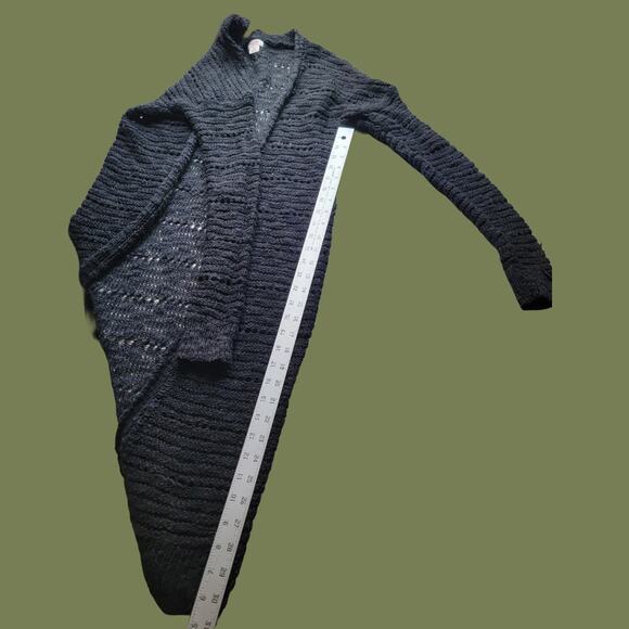 Mossimo Supply Co.  Black Loose Knit Open Duster Cardigan, Size Small - Picture 6 of 6